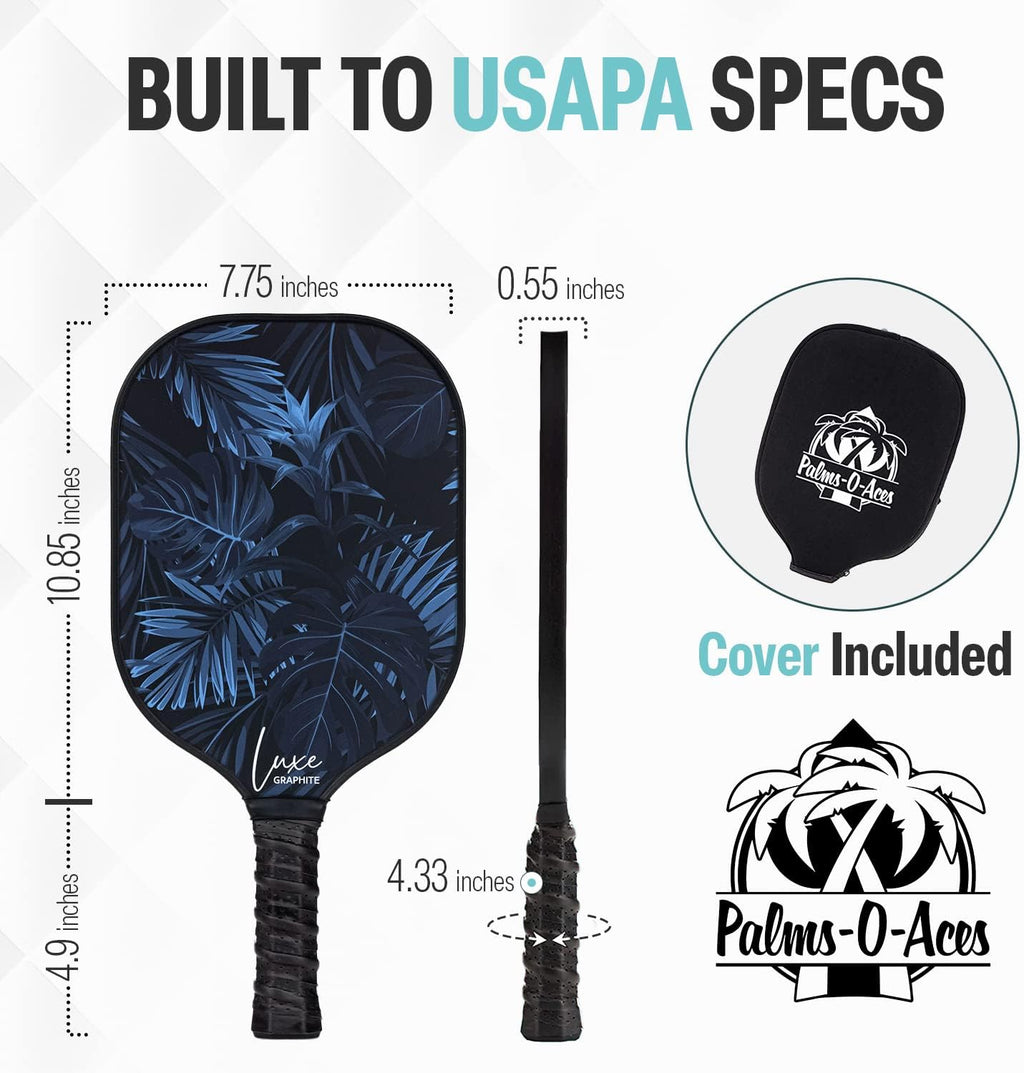 Carbon Fiber Pickleball Paddle – USAPA Approved 16Mm T700 Graphite Paddle with Textured Spin Surface | Lightweight Carbon Fiber Pickleball Paddles & Racket | Includes Paddle Cover